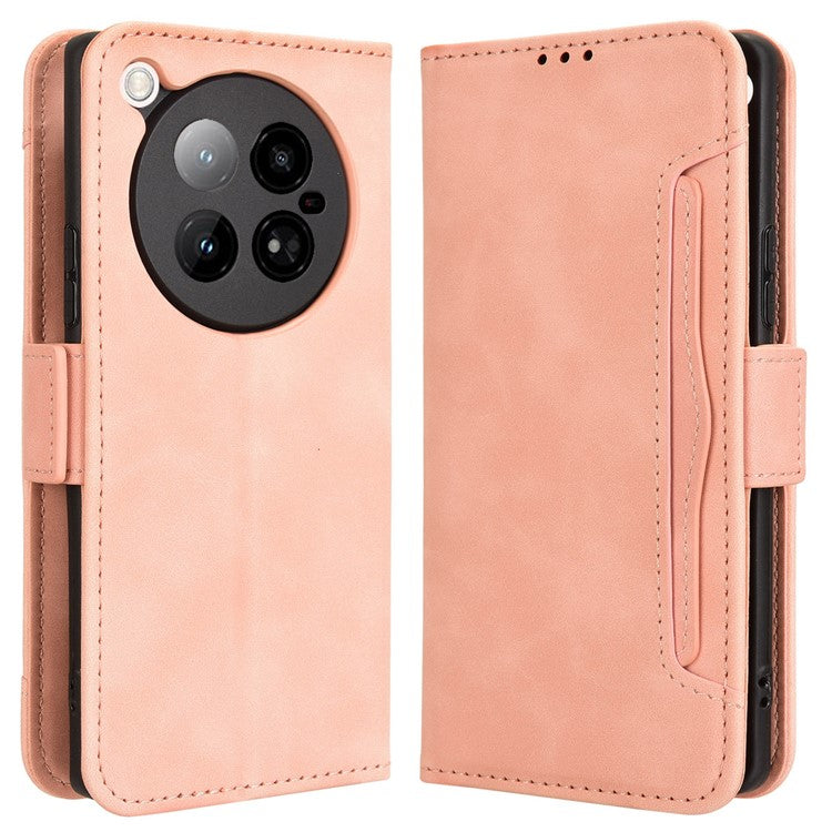 For Infinix Zero 40 4G X6860 Leather Case Phone Wallet Cover with Multiple Card Slots - Pink