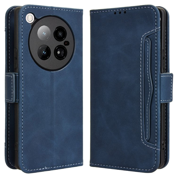 For Infinix Zero 40 4G X6860 Leather Case Phone Wallet Cover with Multiple Card Slots - Blue