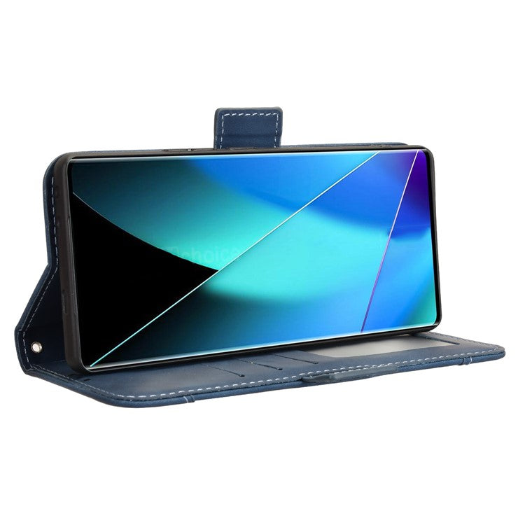 For Infinix Zero 40 4G X6860 Leather Case Phone Wallet Cover with Multiple Card Slots - Blue