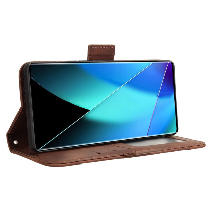 For Infinix Zero 40 4G X6860 Leather Case Phone Wallet Cover with Multiple Card Slots - Brown