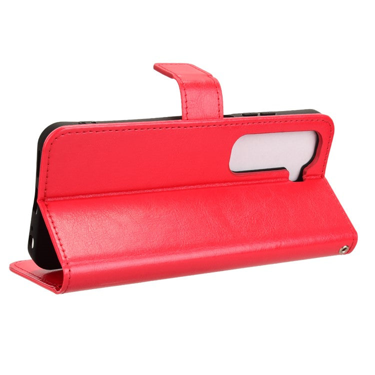 For Infinix Hot 50 5G X6720 Case Crazy Horse Texture PU Leather Phone Wallet Cover - Red