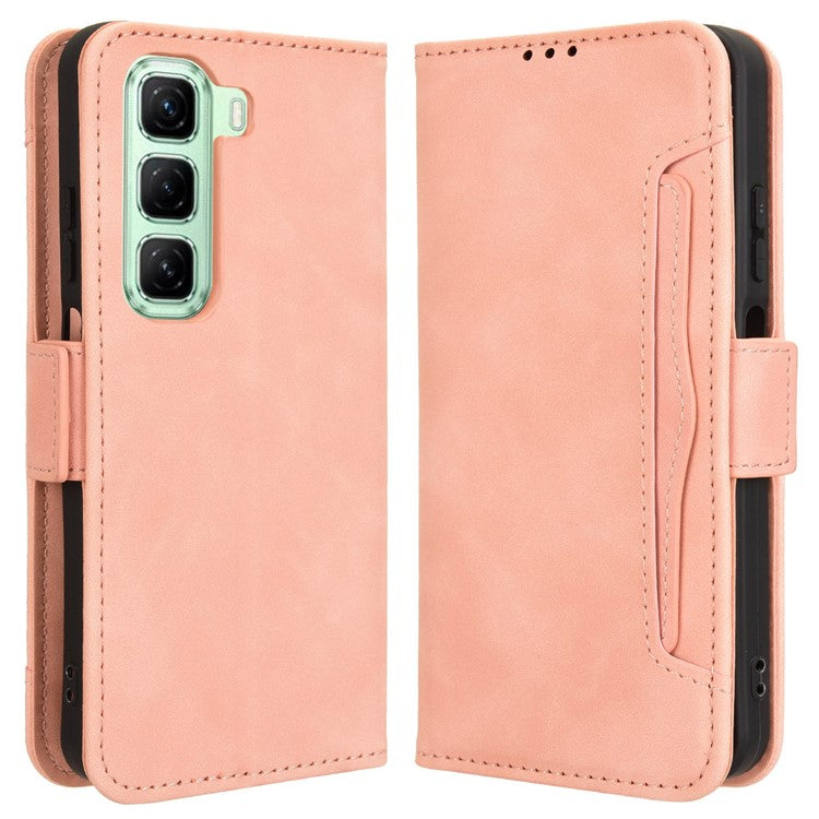 For Infinix Hot 50 5G X6720 Leather Case Phone Wallet Cover with Multiple Card Slots - Pink