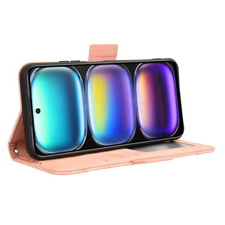 For Infinix Hot 50 5G X6720 Leather Case Phone Wallet Cover with Multiple Card Slots - Pink