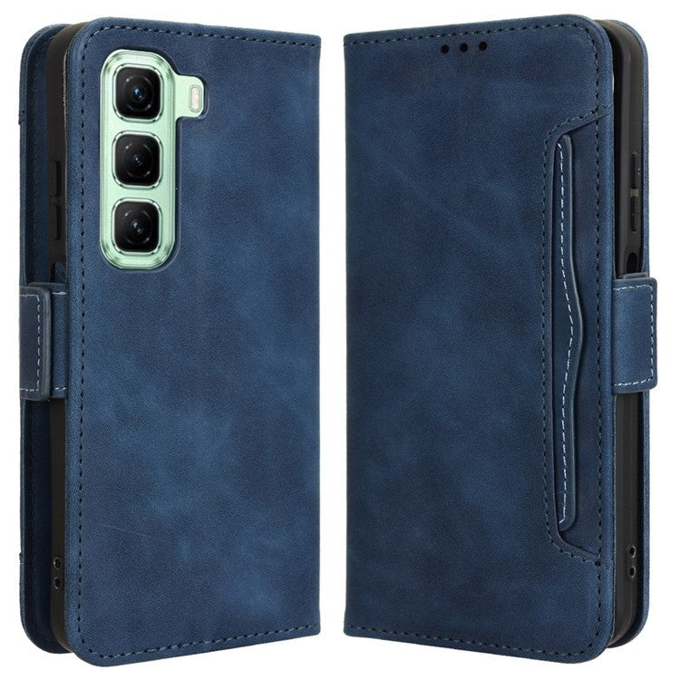 For Infinix Hot 50 5G X6720 Leather Case Phone Wallet Cover with Multiple Card Slots - Blue
