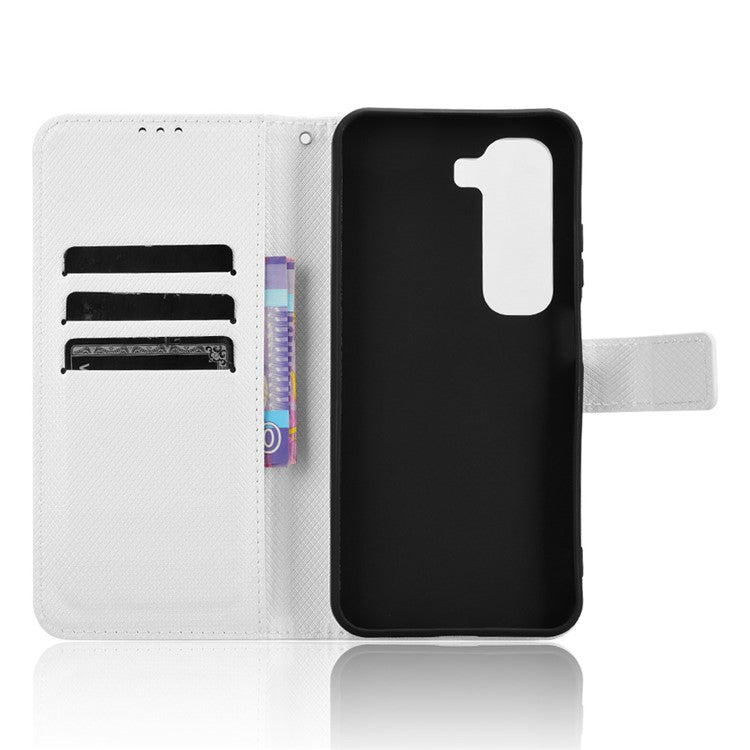 For Infinix Hot 50 5G X6720 Case PU Leather Diamond Texture Wallet Phone Cover - White