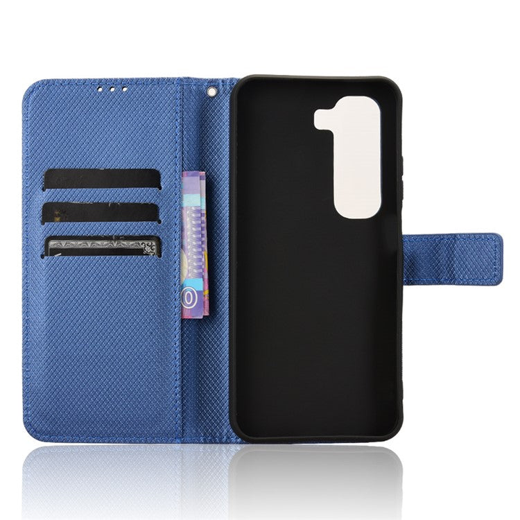 For Infinix Hot 50 5G X6720 Case PU Leather Diamond Texture Wallet Phone Cover - Blue