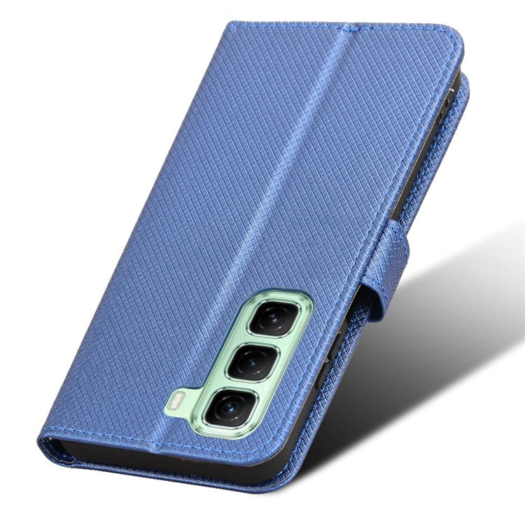 For Infinix Hot 50 5G X6720 Case PU Leather Diamond Texture Wallet Phone Cover - Blue