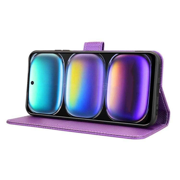 For Infinix Hot 50 5G X6720 Case PU Leather Diamond Texture Wallet Phone Cover - Purple