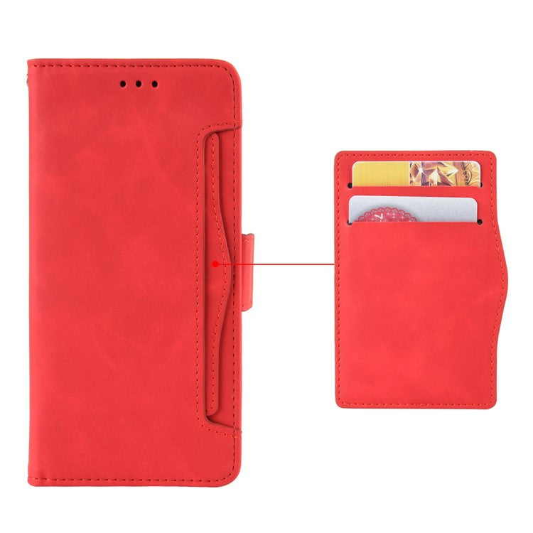 For Infinix Hot 50 4G Leather Case Phone Wallet Cover with Multiple Card Slots - Red