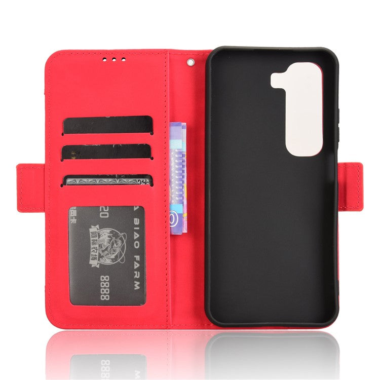 For Infinix Hot 50 4G Leather Case Phone Wallet Cover with Multiple Card Slots - Red