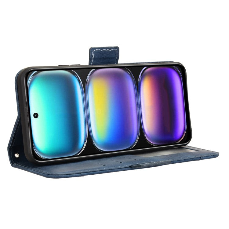 For Infinix Hot 50 4G Leather Case Phone Wallet Cover with Multiple Card Slots - Blue