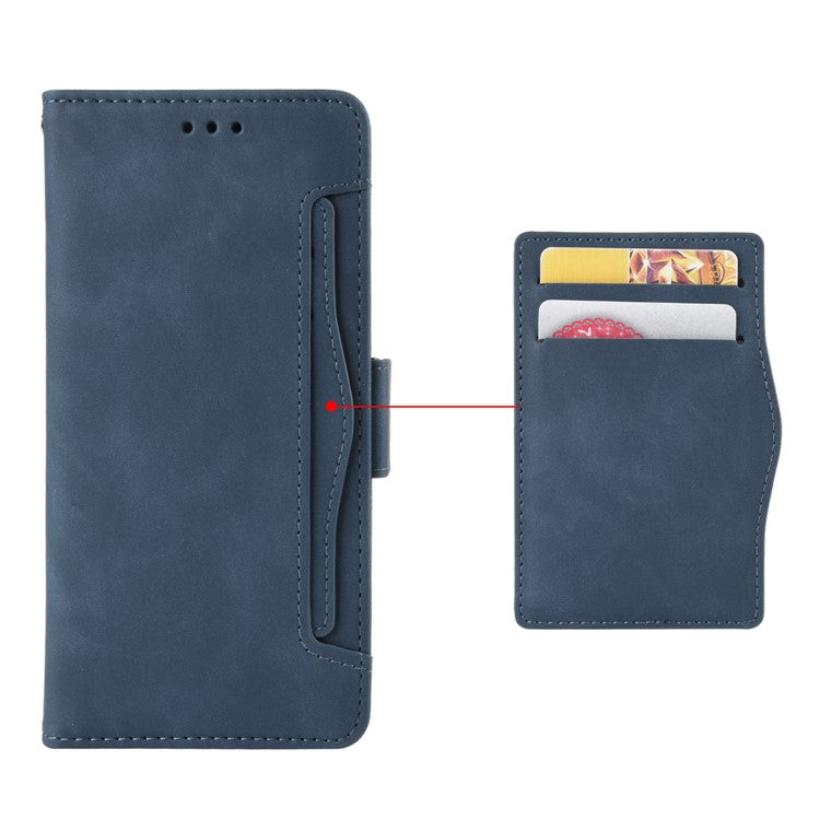 For Infinix Hot 50 4G Leather Case Phone Wallet Cover with Multiple Card Slots - Blue