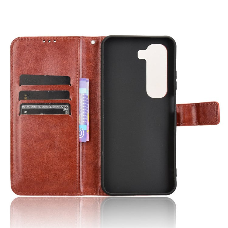 For Infinix Hot 50 4G Case Crazy Horse Texture PU Leather Phone Wallet Cover - Brown