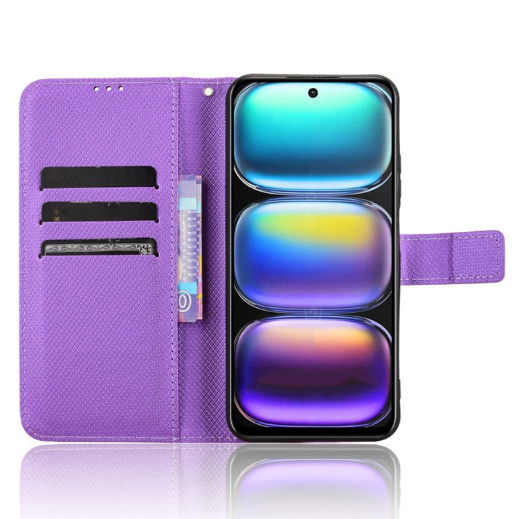 For Infinix Hot 50 4G Case PU Leather Diamond Texture Wallet Phone Cover - Purple