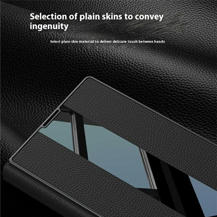 GKK For Samsung Galaxy Z Fold6 5G Case Hard PC+PU Phone Cover Built-In Screen Film - Grey