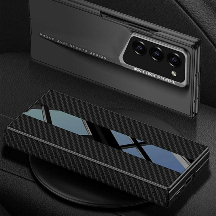 GKK For Samsung Galaxy Z Fold6 5G Case Hard PC+PU Phone Cover Built-In Screen Film - Grey
