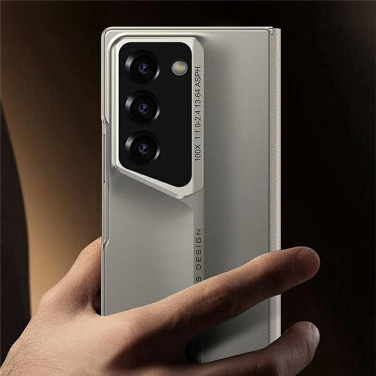 GKK For Samsung Galaxy Z Fold6 5G Case Hard PC+PU Phone Cover Built-In Screen Film - Grey