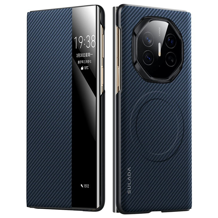SULADA For Huawei Mate XT Ultimate Case View Window Leather Phone Cover with Auto Wake / Sleep - Blue