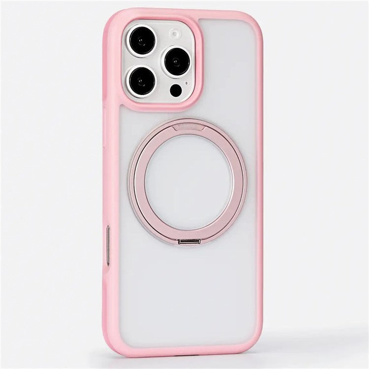 TORRAS Ostand R Fusion For iPhone 16 Pro Case 360 Degree Rotating Kickstand TPU+PC Phone Cover Compatible with MagSafe - Navy Blue