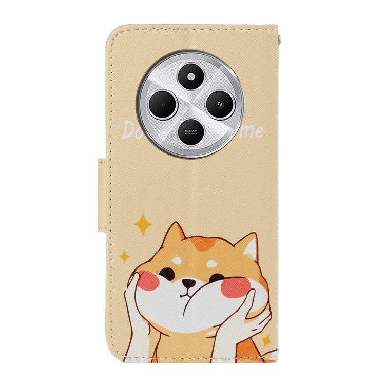 For Xiaomi Poco C75 4G / Redmi 14R 5G / 14C 4G Case Pattern Printing Protective Leather Folio Phone Cover - Shiba Inu