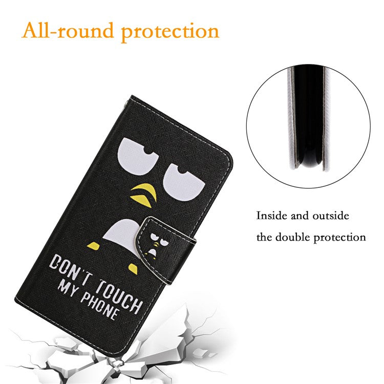 For Xiaomi Poco C75 4G / Redmi 14R 5G / 14C 4G Case Pattern Printing Protective Leather Folio Phone Cover - Penguin