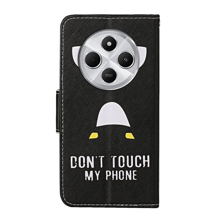 For Xiaomi Poco C75 4G / Redmi 14R 5G / 14C 4G Case Pattern Printing Protective Leather Folio Phone Cover - Penguin