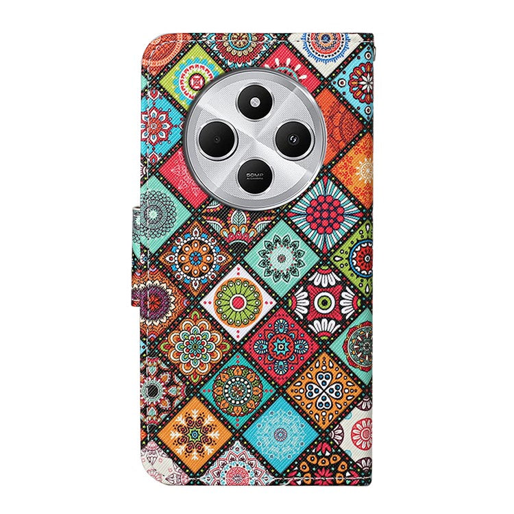 For Xiaomi Poco C75 4G / Redmi 14R 5G / 14C 4G Case Pattern Printing Protective Leather Folio Phone Cover - Ethnic Style