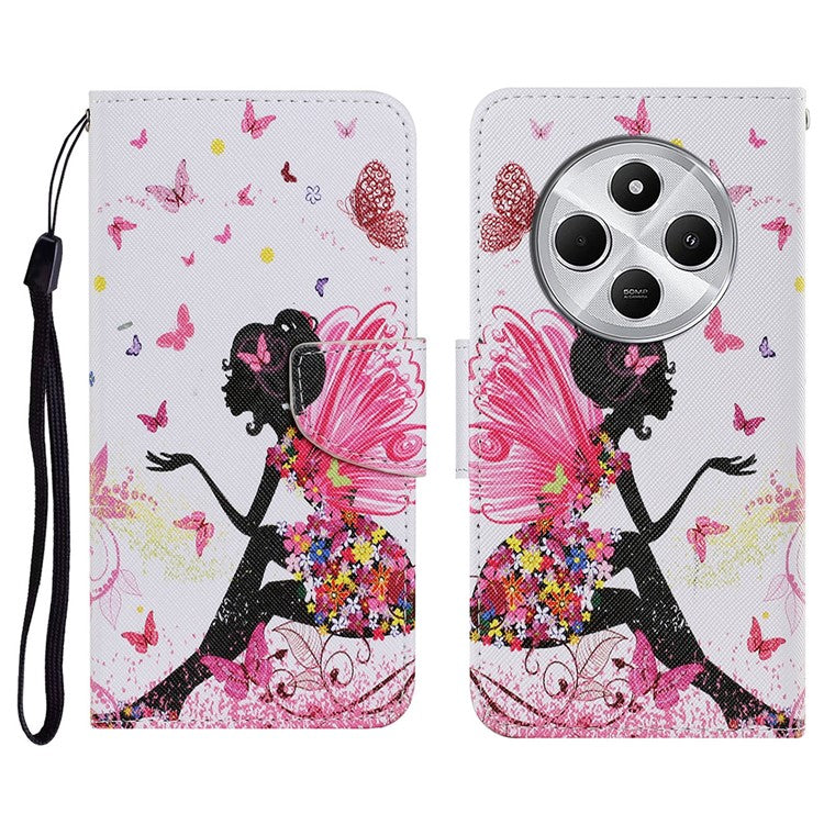 For Xiaomi Poco C75 4G / Redmi 14R 5G / 14C 4G Case Pattern Printing Protective Leather Folio Phone Cover - Dancer