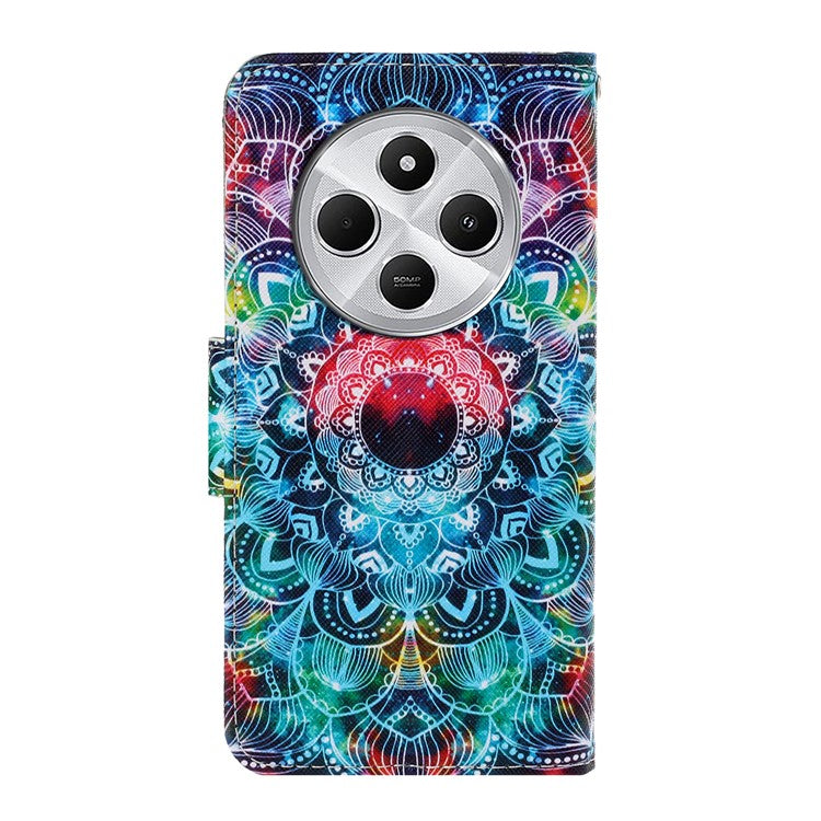 For Xiaomi Poco C75 4G / Redmi 14R 5G / 14C 4G Case Pattern Printing Protective Leather Folio Phone Cover - Mandala