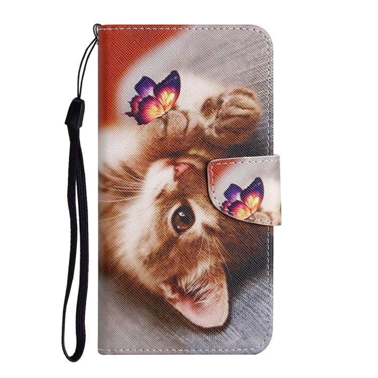 For Xiaomi Poco C75 4G / Redmi 14R 5G / 14C 4G Case Pattern Printing Protective Leather Folio Phone Cover - Butterfly Cat