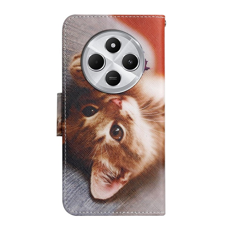 For Xiaomi Poco C75 4G / Redmi 14R 5G / 14C 4G Case Pattern Printing Protective Leather Folio Phone Cover - Butterfly Cat