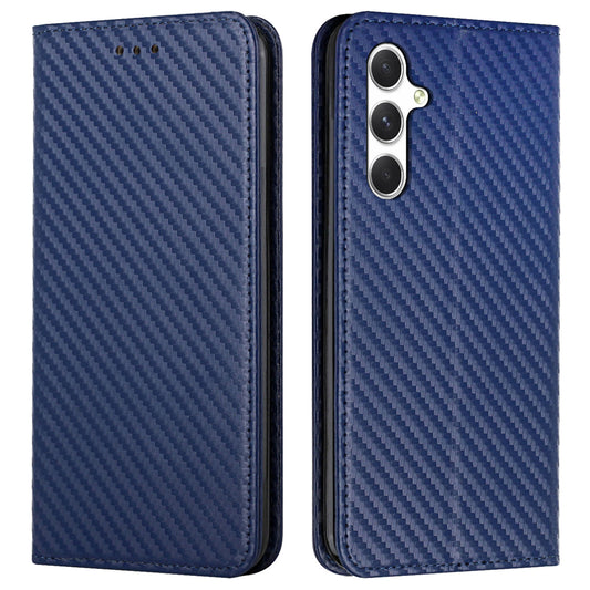 For Samsung Galaxy A16 5G / A16 4G Case Leather Flip Phone Cover Stand Strong Magnetic Closure - Blue