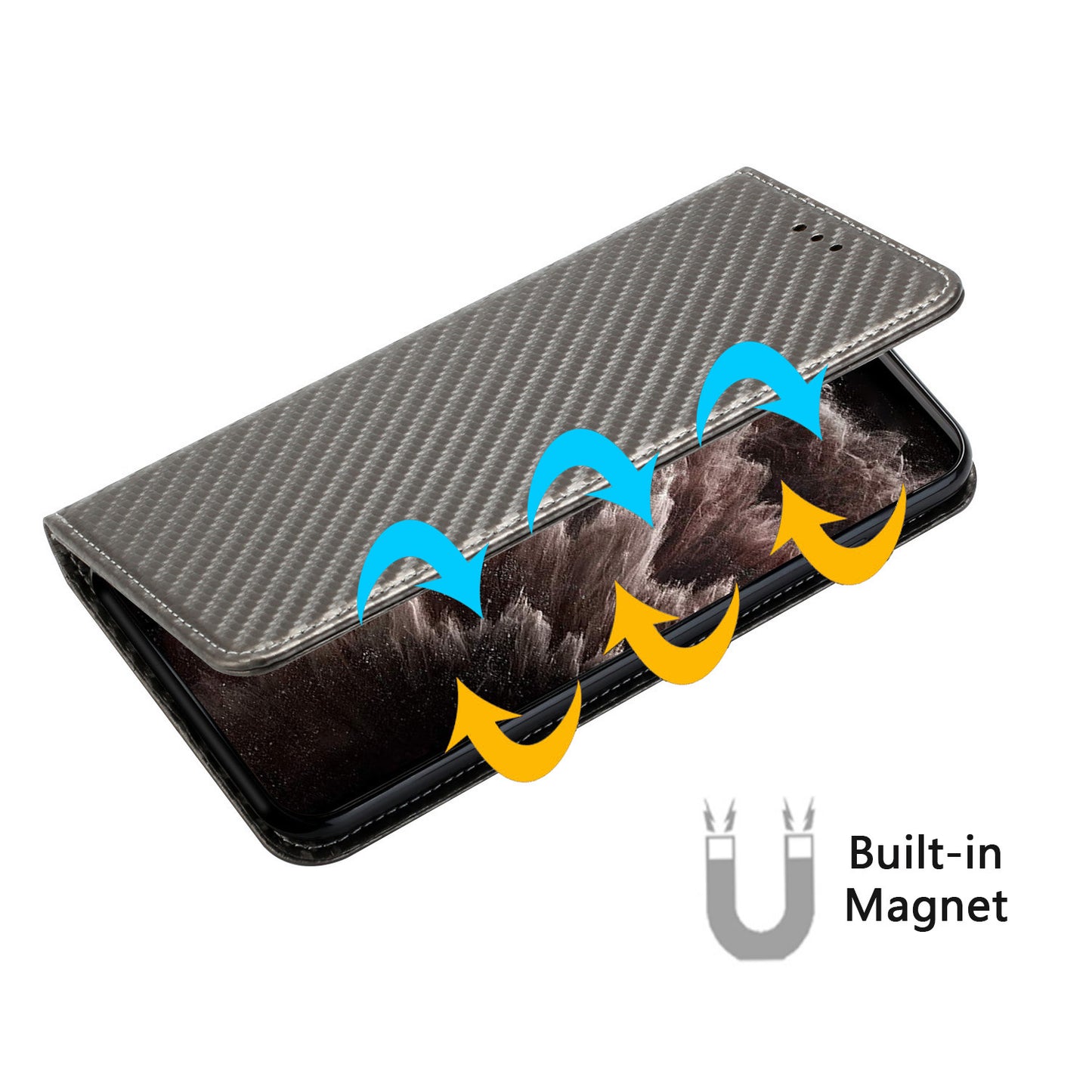 For Samsung Galaxy A16 5G / A16 4G Case Leather Flip Phone Cover Stand Strong Magnetic Closure - Grey