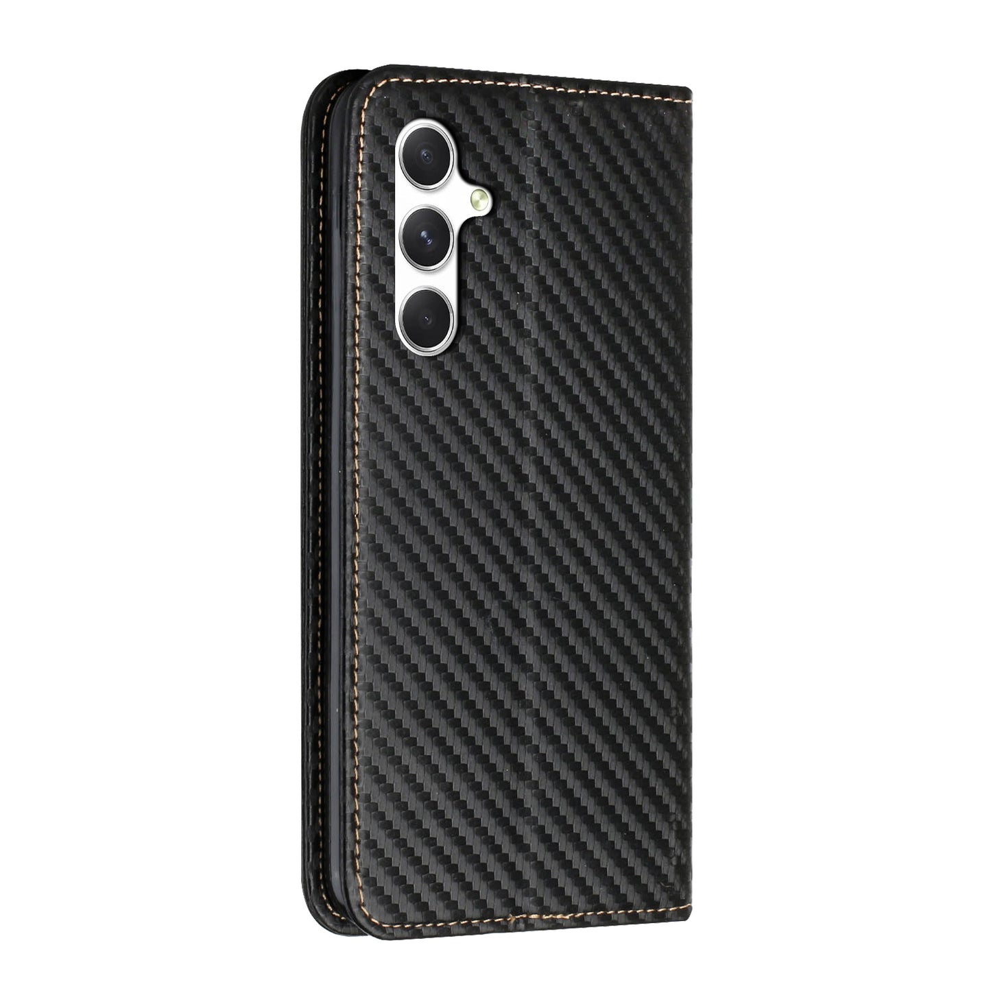 For Samsung Galaxy A16 5G / A16 4G Case Leather Flip Phone Cover Stand Strong Magnetic Closure - Black