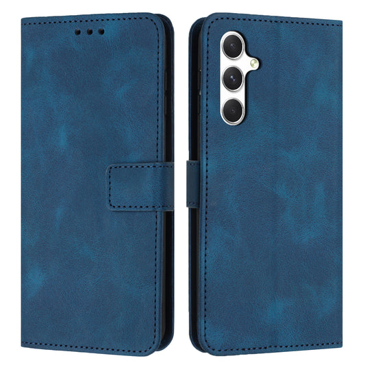 For Samsung Galaxy A16 5G / A16 4G Leather Case Solid Color Wallet Protective Phone Cover - Blue