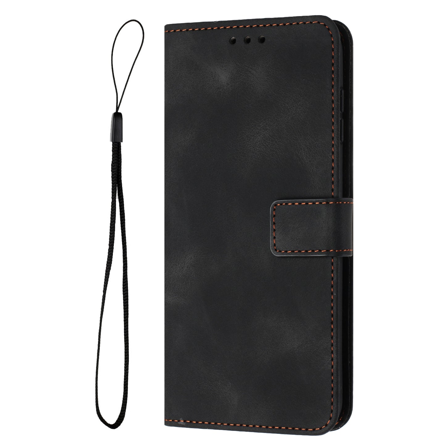 For Samsung Galaxy A16 5G / A16 4G Leather Case Solid Color Wallet Protective Phone Cover - Black