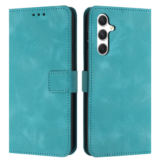 For Samsung Galaxy A16 5G / A16 4G Leather Case Solid Color Wallet Protective Phone Cover - Green
