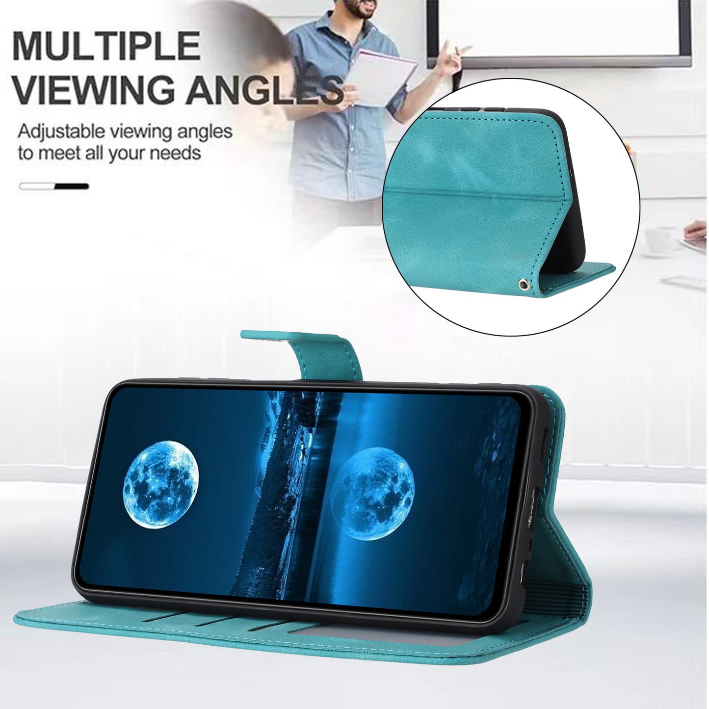 For Samsung Galaxy A16 5G / A16 4G Leather Case Solid Color Wallet Protective Phone Cover - Green