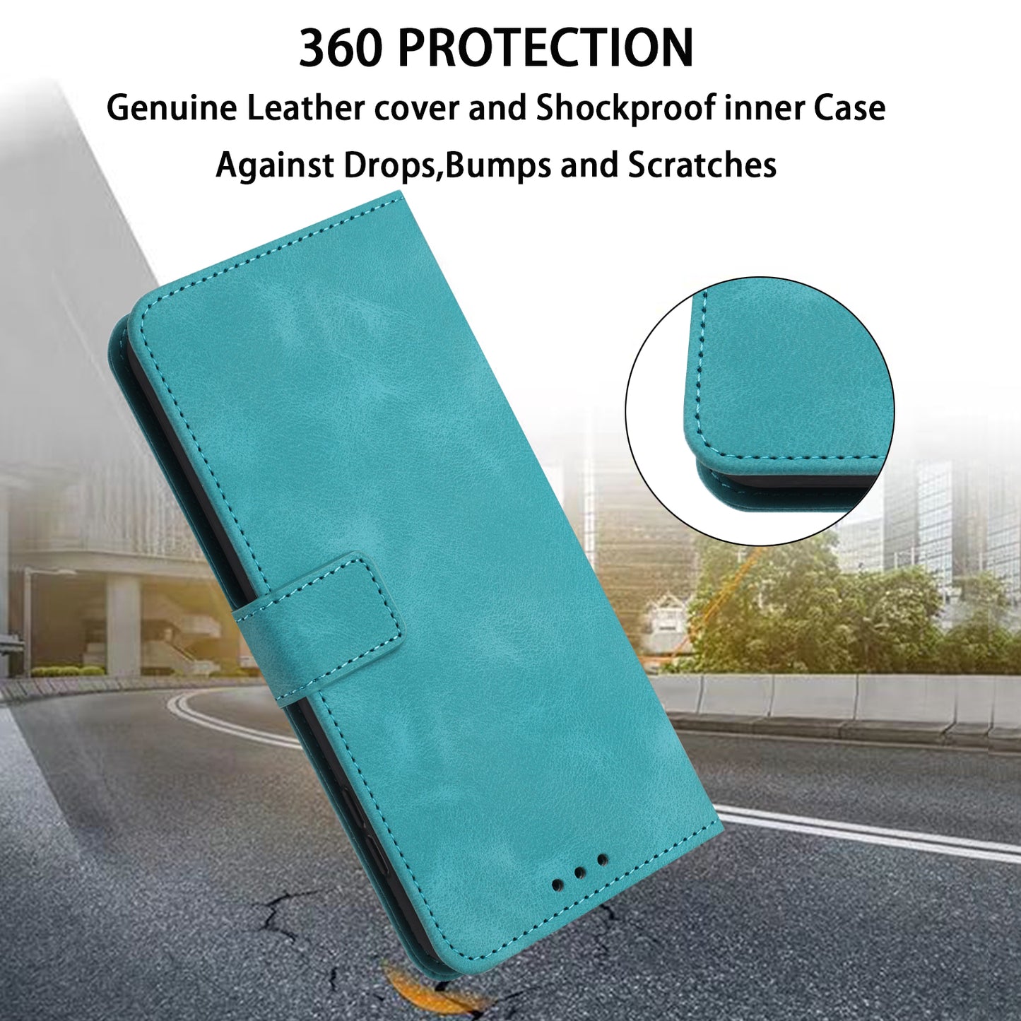 For Samsung Galaxy A16 5G / A16 4G Leather Case Solid Color Wallet Protective Phone Cover - Green