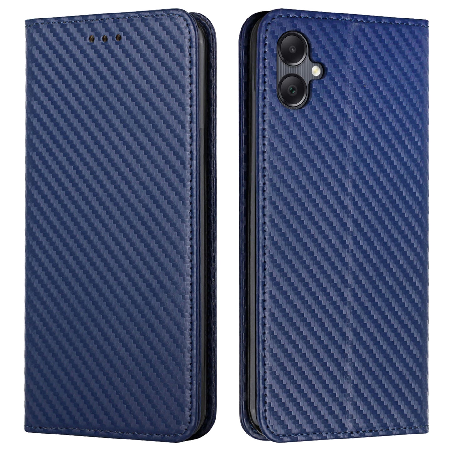 For Samsung Galaxy A06 Case Leather Flip Phone Cover Stand Strong Magnetic Closure - Blue