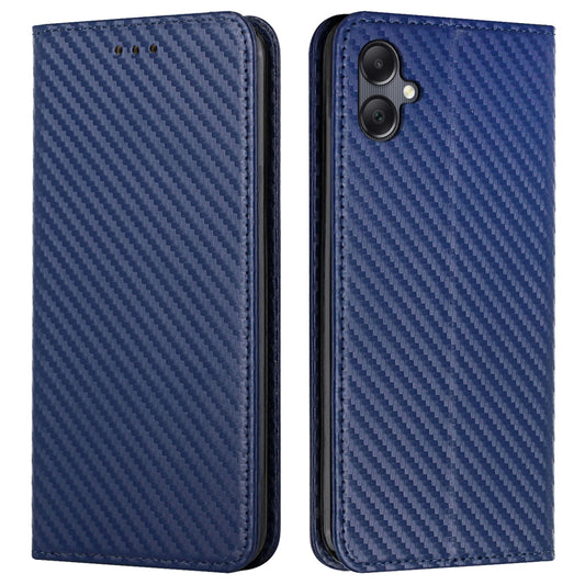 For Samsung Galaxy A06 Case Leather Flip Phone Cover Stand Strong Magnetic Closure - Blue
