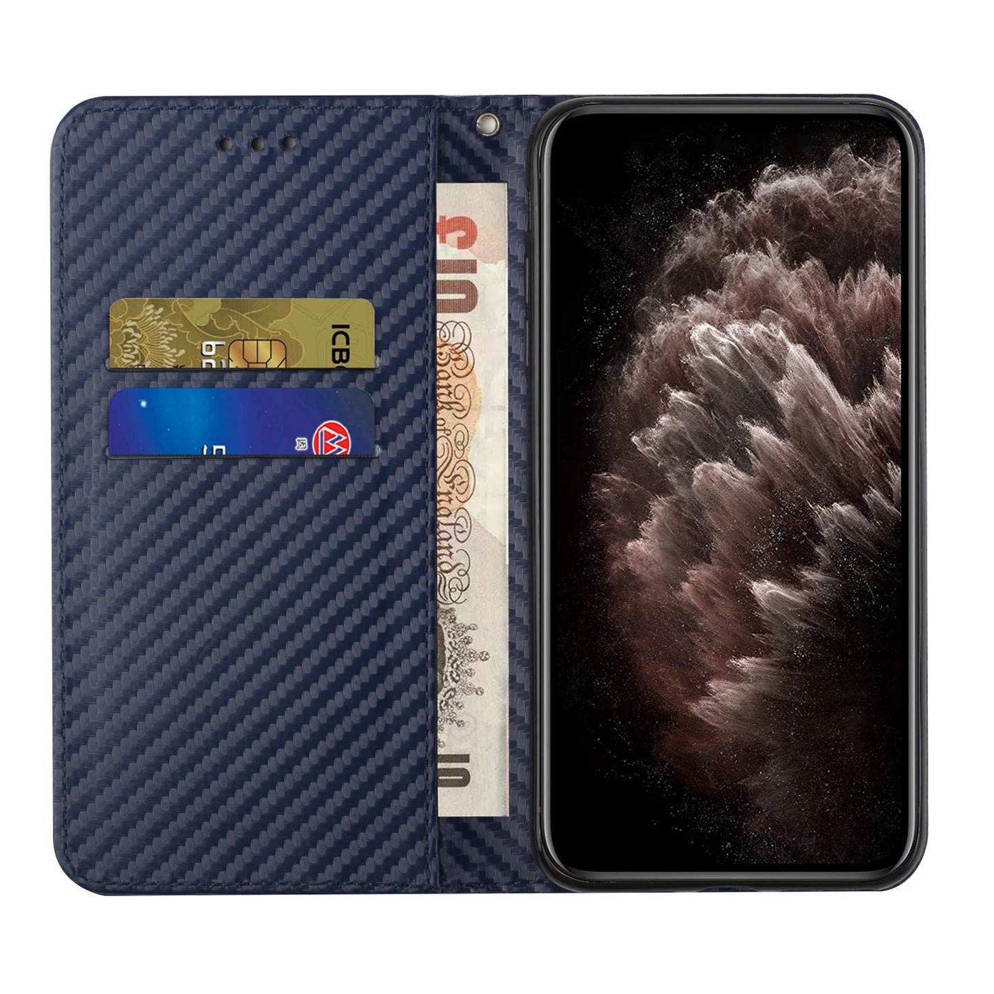 For Samsung Galaxy A06 Case Leather Flip Phone Cover Stand Strong Magnetic Closure - Blue