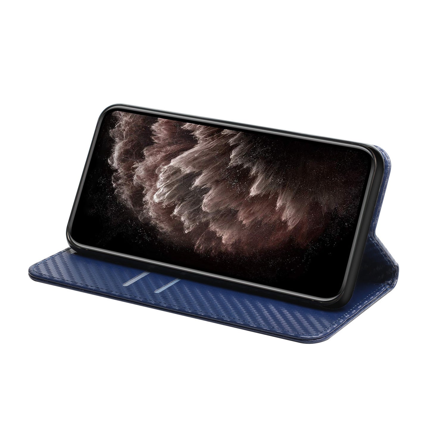 For Samsung Galaxy A06 Case Leather Flip Phone Cover Stand Strong Magnetic Closure - Blue