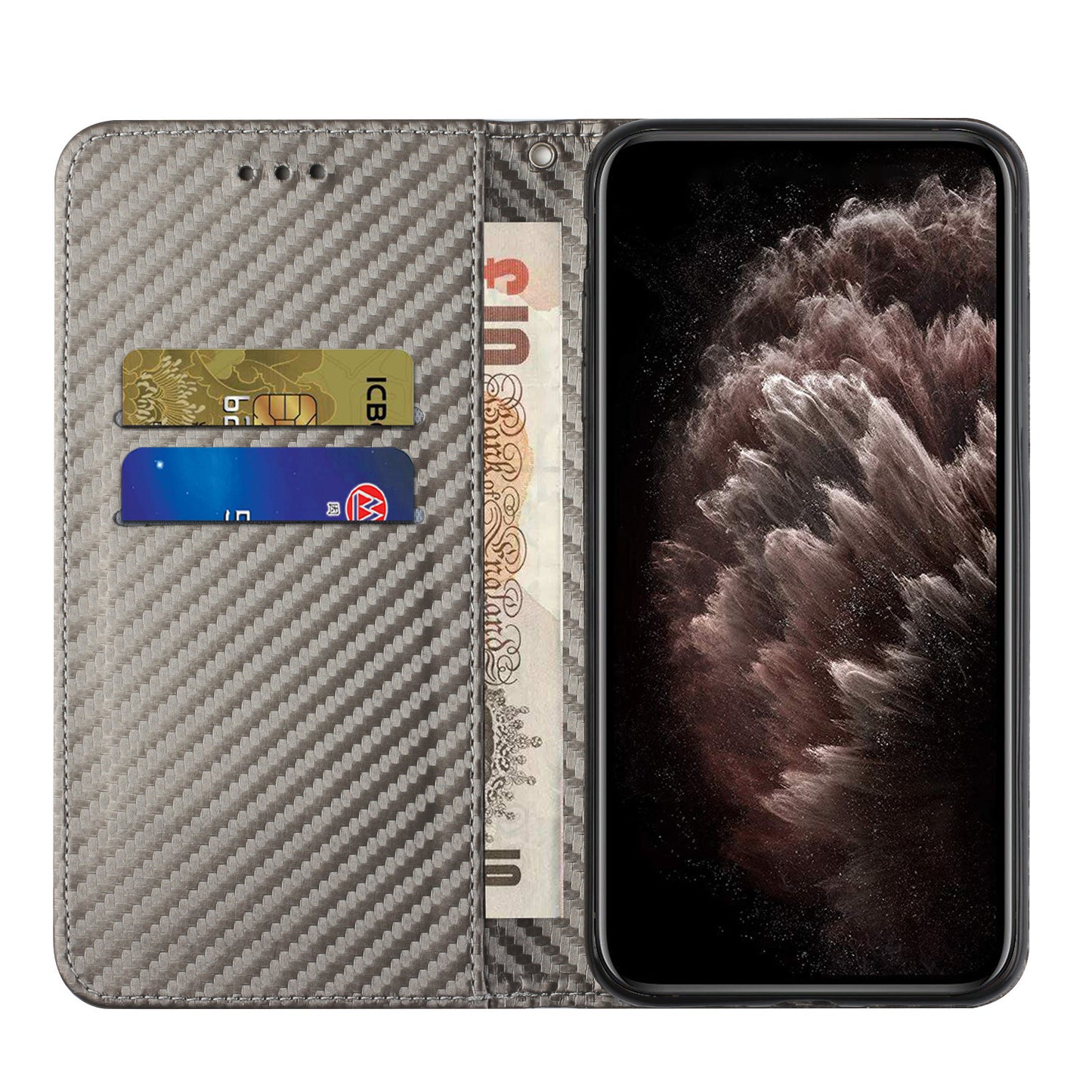 For Samsung Galaxy A06 Case Leather Flip Phone Cover Stand Strong Magnetic Closure - Grey
