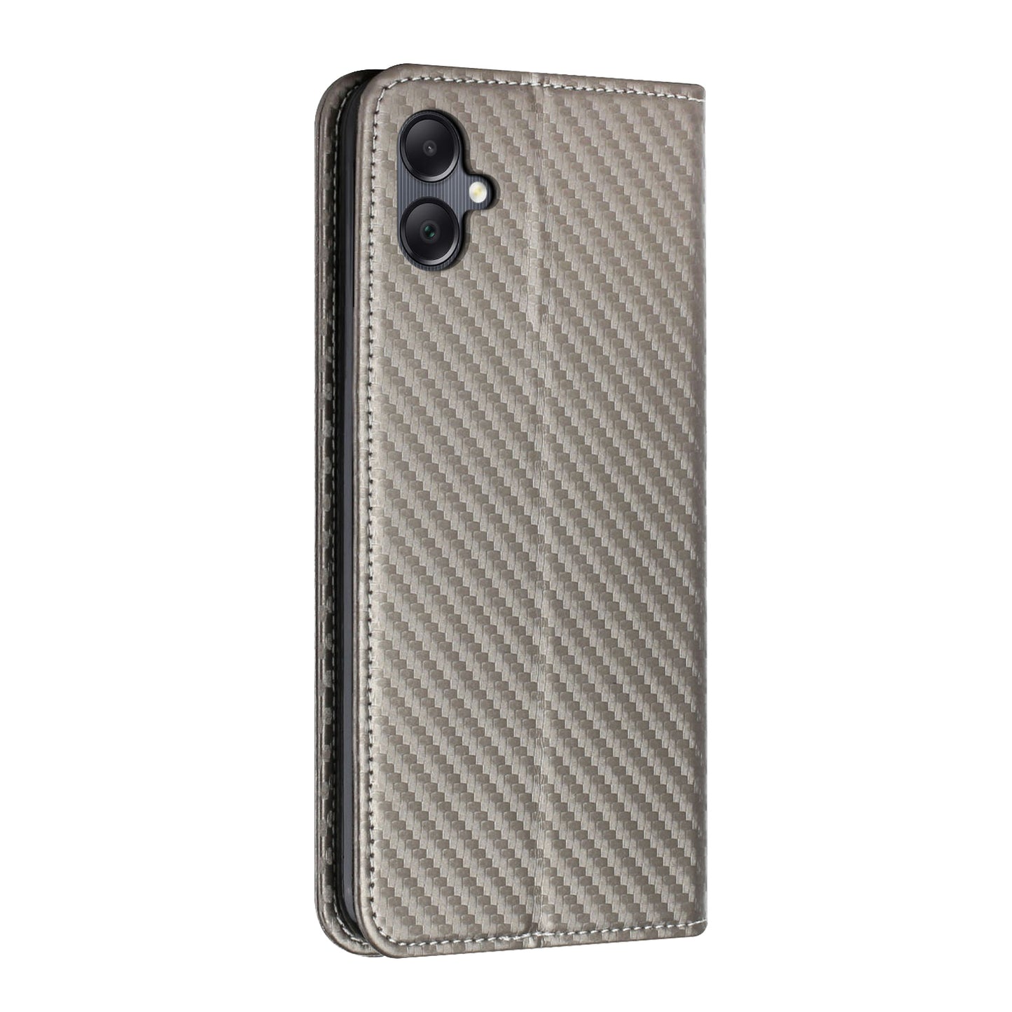 For Samsung Galaxy A06 Case Leather Flip Phone Cover Stand Strong Magnetic Closure - Grey