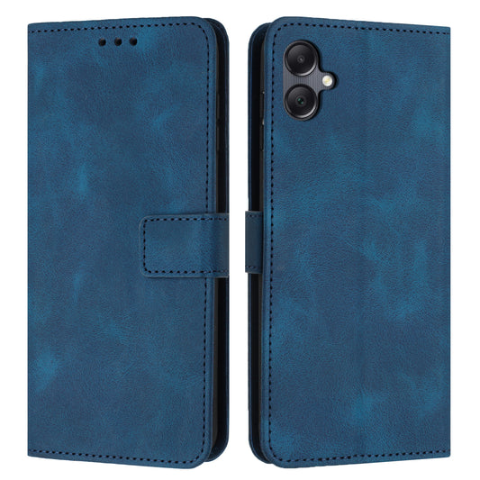 For Samsung Galaxy A06 Leather Case Solid Color Wallet Protective Phone Cover - Blue