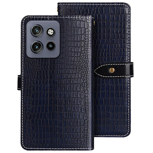 IDEWEI For Motorola Edge 50 Neo 5G / Moto S50 5G / Thinkphone 25 5G Case Crocodile Texture PU Leather Flip Phone Cover - Blue
