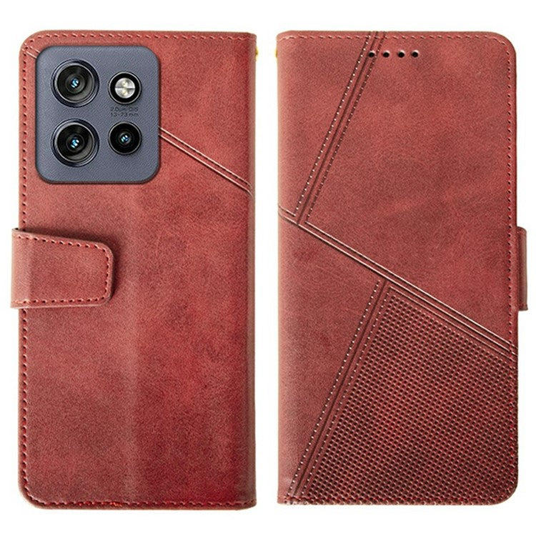 IDEWEI For Motorola Edge 50 Neo 5G / Moto S50 5G / Thinkphone 25 5G Wallet Phone Case Calf Texture Stand Leather Cover - Red