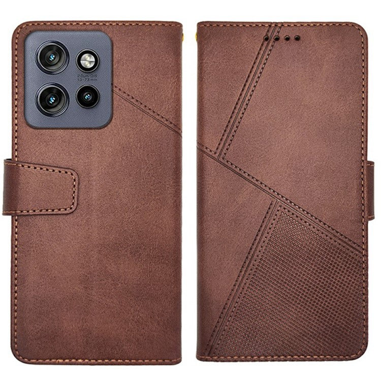 IDEWEI For Motorola Edge 50 Neo 5G / Moto S50 5G / Thinkphone 25 5G Wallet Phone Case Calf Texture Stand Leather Cover - Brown