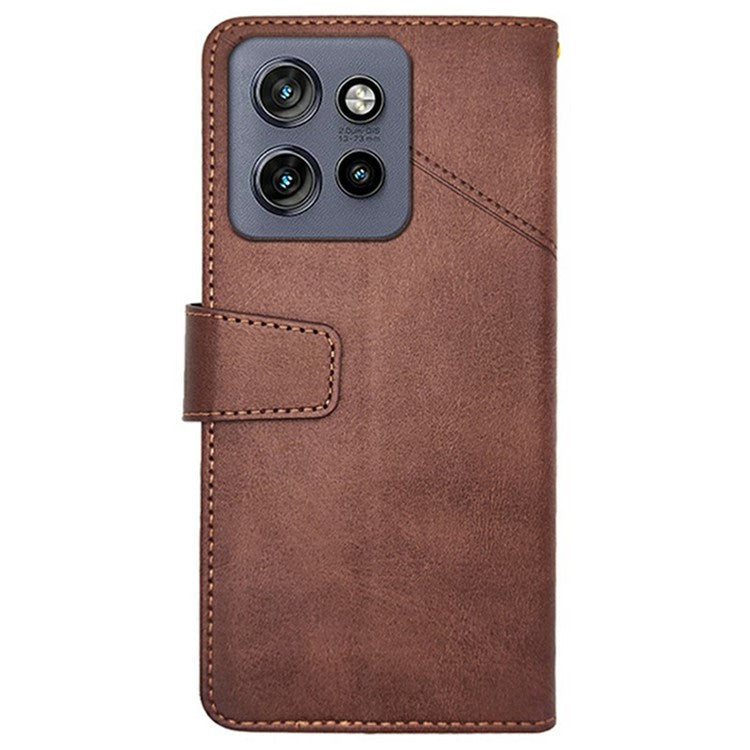 IDEWEI For Motorola Edge 50 Neo 5G / Moto S50 5G / Thinkphone 25 5G Wallet Phone Case Calf Texture Stand Leather Cover - Brown